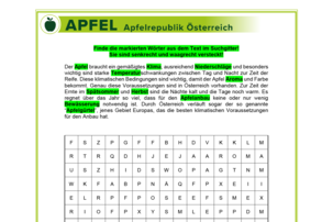 Arbeitsblatt Apfel | © Land schafft Leben