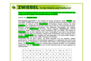 Arbeitsblatt Zwiebel | © Land schafft Leben