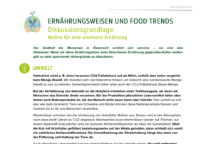 Arbeitsblatt Food Trends | © Land schafft Leben