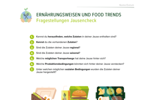 Arbeitsblatt Food Trends | © Land schafft Leben