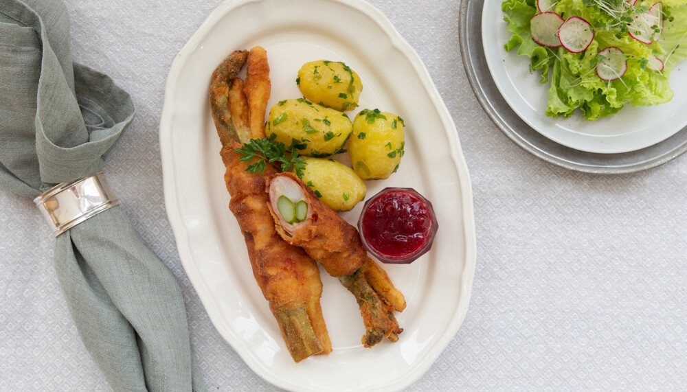 Spargel-Cordon Bleu, Spargel paniert, mit Käse, mit Schinken | © Sebastian Fröhlich, 2020