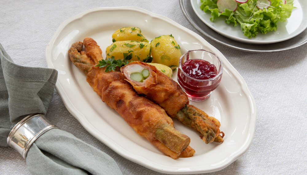 Spargel-Cordon Bleu, Spargel paniert, mit Käse, mit Schinken | © Sebastian Fröhlich, 2020