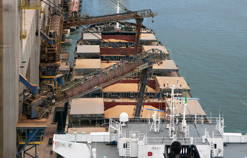 Hafen | © Greenpeace / Werner Rudhart Schiffshafen mit zwei Kränen und einigen Schiffen | © Greenpeace / Werner Rudhart