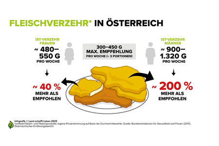 Infografik zum Thema Fleischverzehr | © Land schafft Leben