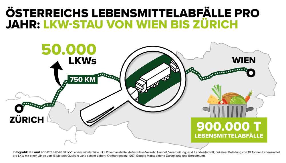 Infografik Lebensmittelverschwendung | © Land schafft Leben