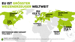Infografik zu den größten Weizenerzeugern weltweit | © Land schafft Leben
