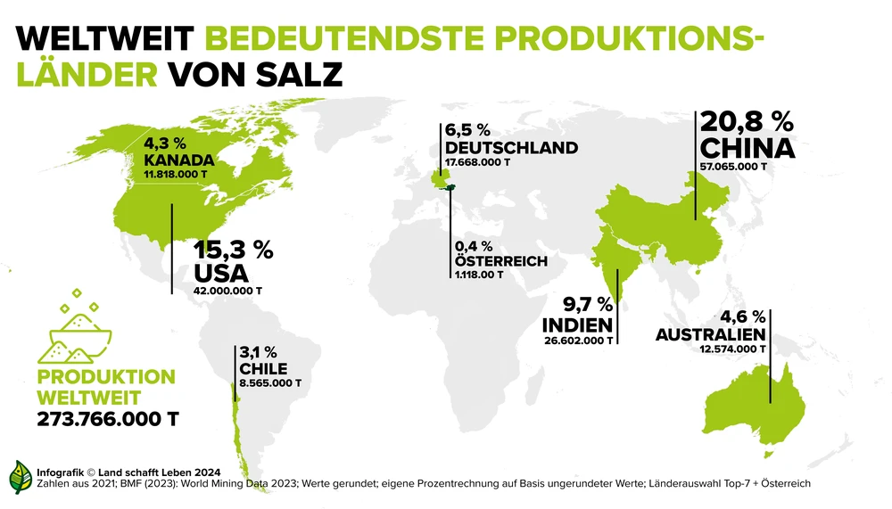Welches Land produziert das meiste Salz der Welt?
